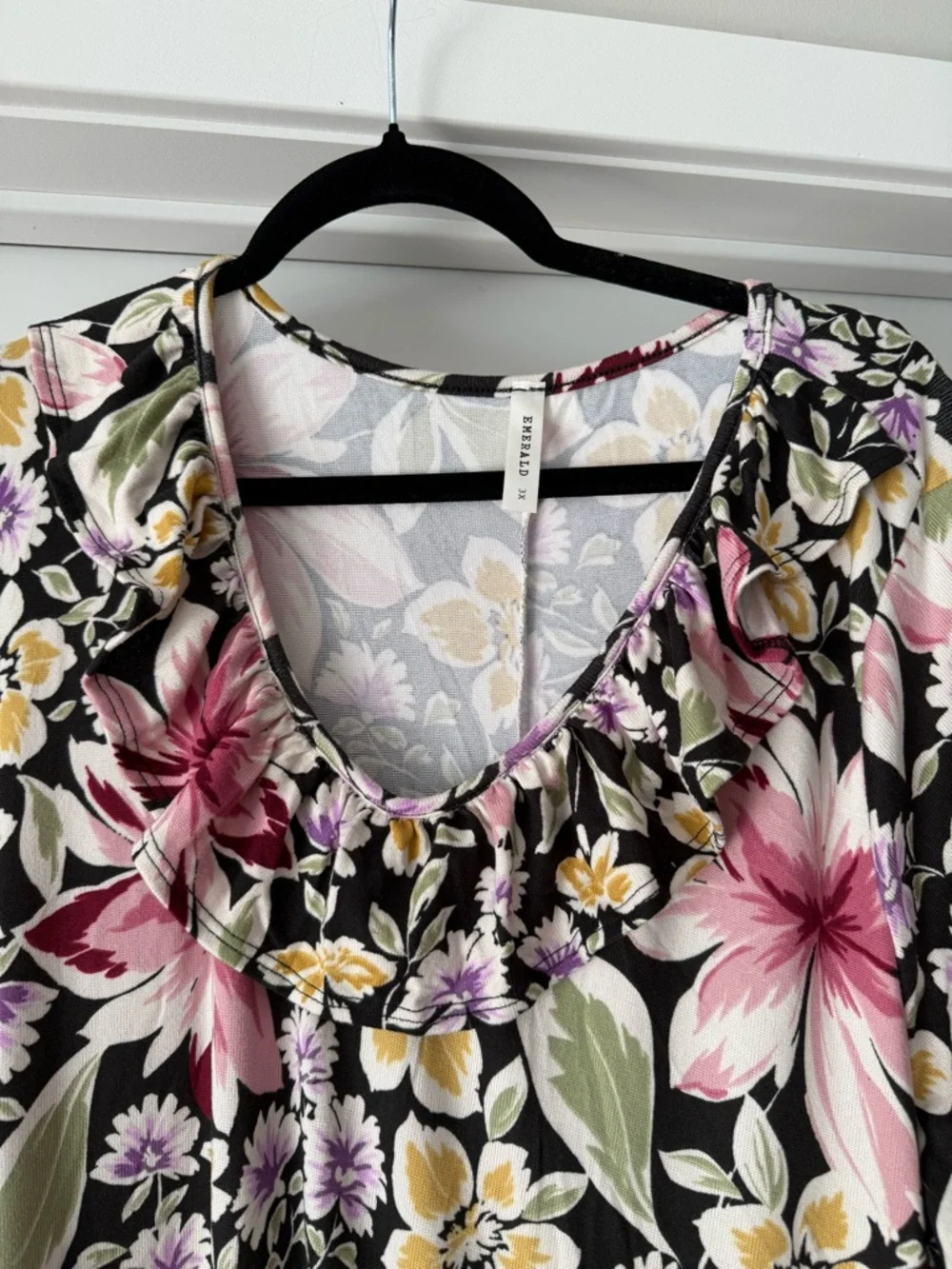 NWOT-Floral Long-Sleeve Stretch Tunic Dress SZ 3X Boutique - Picture 8 of 8